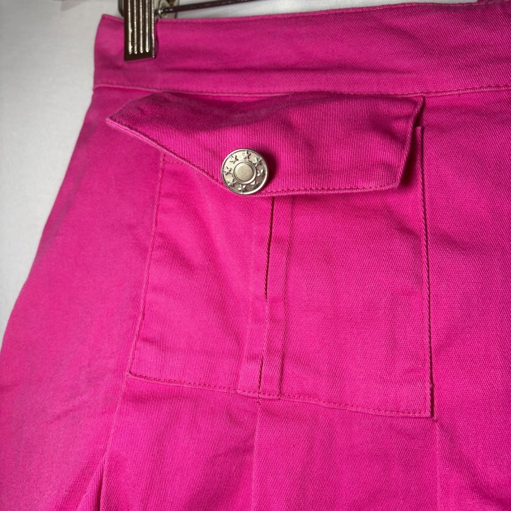 Vintage Rave Pink Pleated Skort Y2K Cargo Pocket Mini Skirt Shorts Womens Medium - Picture 2 of 10